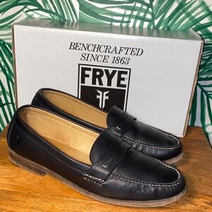 Frye Otis Black Leather Penny Style Loafers Men’s 11 M